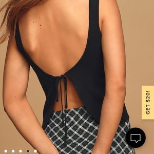 Lulus Black Backless Tank Top - Size Small